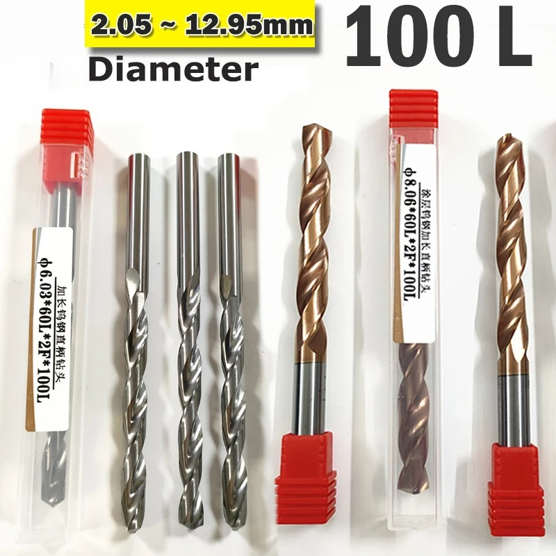 Cnc Bits - ดอกสว่านเกลียวแบบก้านตรง 100 ลิตร ขนาด D2.05‑D12.95 HRC50‑55