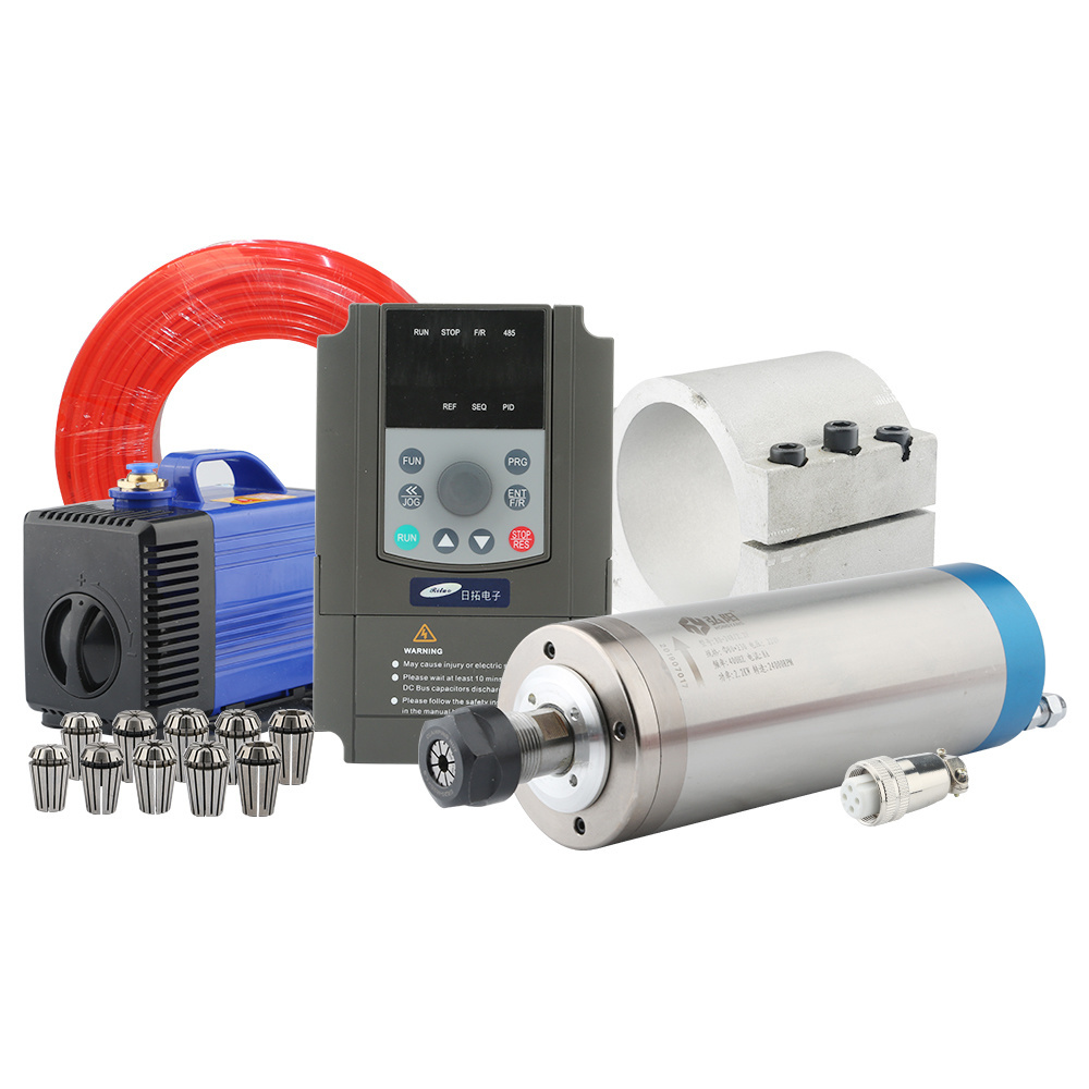 Water Cooled Spindle - ชุดเครื่องกัด CNC 2.2kw พร้อมมอเตอร์แกนหมุนระบายความร้อนด้วยน้ำ ER20 +