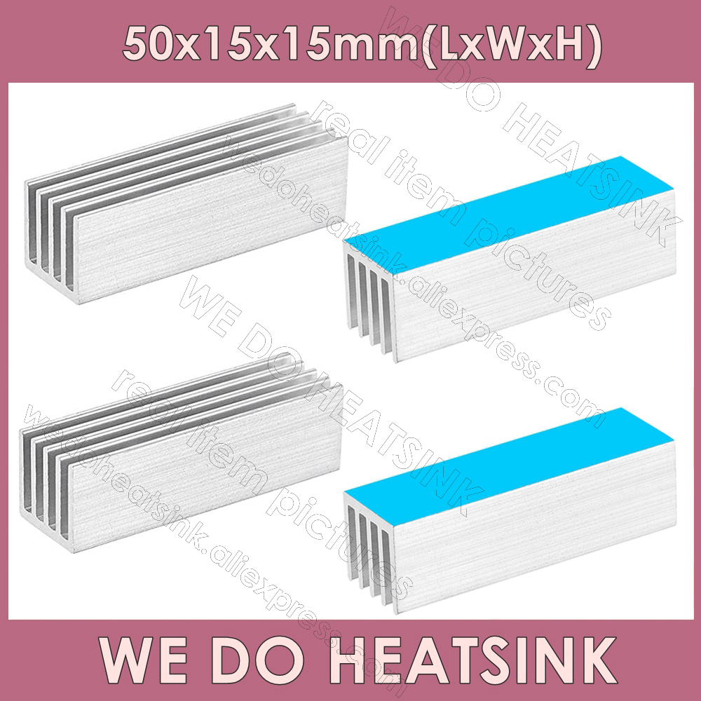 Aluminium Extrusion - จัดส่งฟรี5Pcs 50X15X15มม.หม้อน้ำฮีทซิงค์สำหรับ MOS GPU IC ชิป