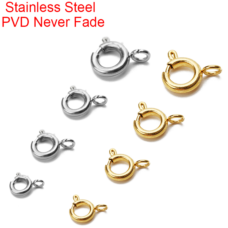 Coupling 8Mm - 5pcs กันน้ําไม่เคยจางหายสแตนเลส Clasps Hooks PVD 6