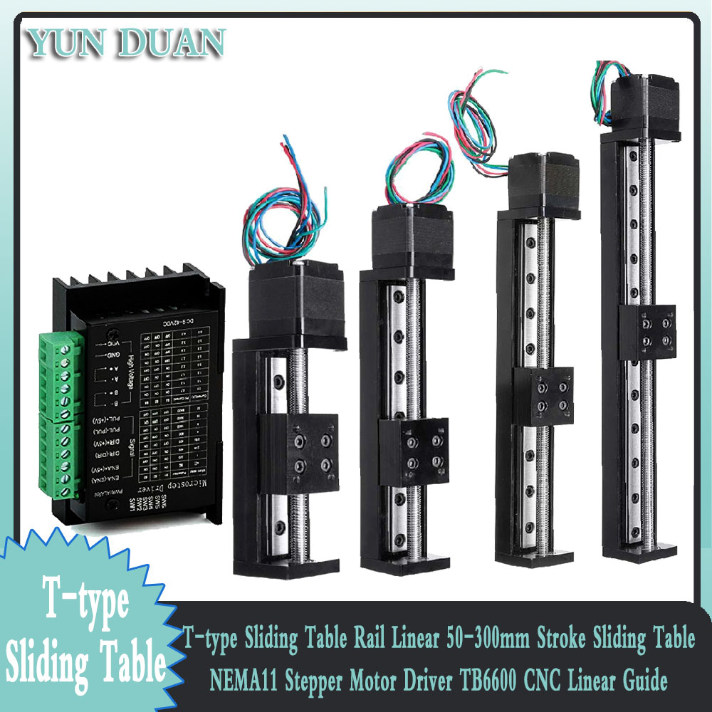 Linear Rod 8Mm - T-type ตารางเลื่อนราง Linear 50-300 มม.ตารางเลื่อน NEMA11