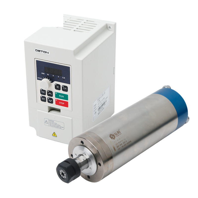 Water Cooled Spindle - ชุดมอเตอร์สปินเดิลระบายความร้อนด้วยน้ำขนาดกะทัดรัด HONGYANG 2.2KW สำหรับเครื่องแกะสลัก CNC