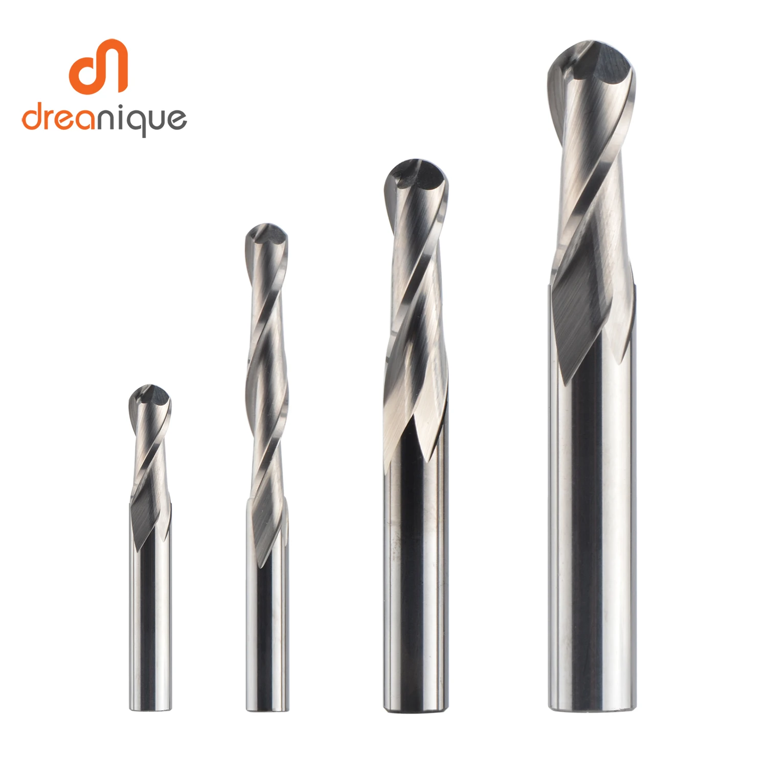 End Mill Set - Dreanique ดอกกัดปลายกลมคาร์ไบด์ 1 ชิ้น 2 ฟลุต
