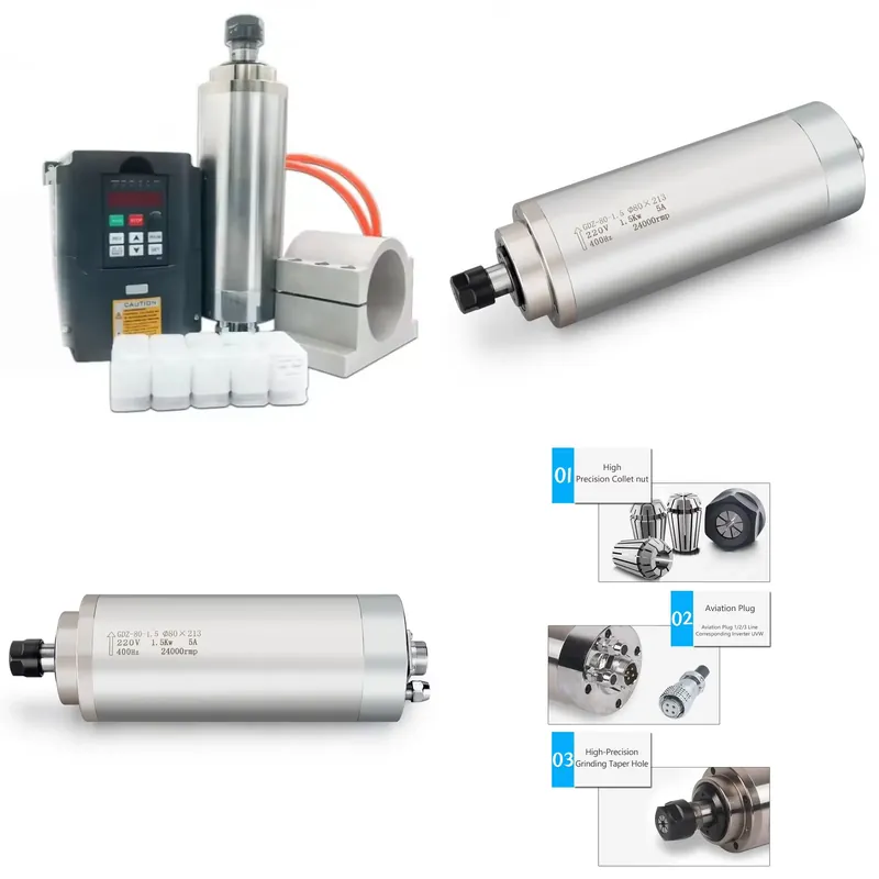 ชุดมอเตอร์แกนหมุน CNC แบบระบาย - Water Cooled Spindle บทวิจารณ์และราคา