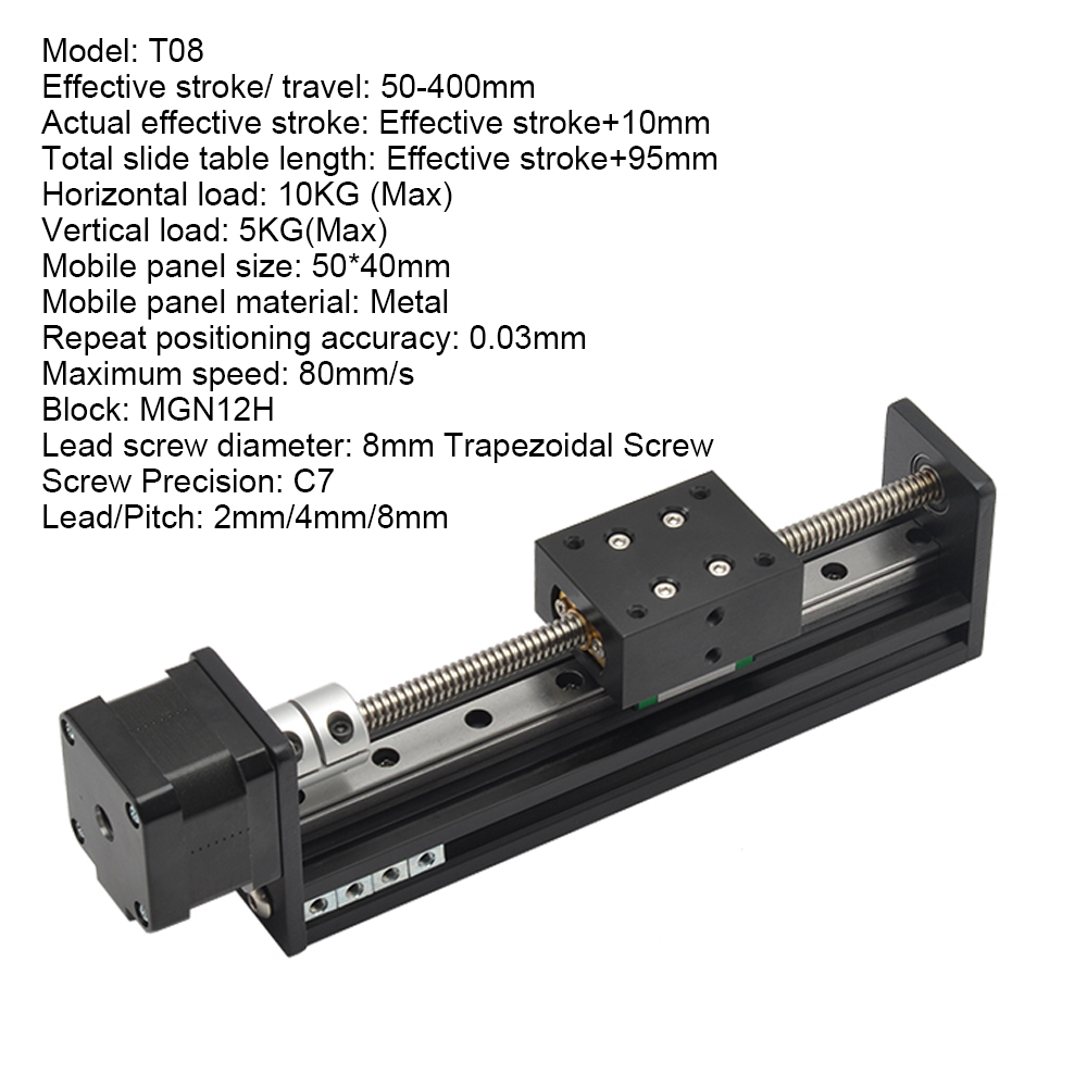 T-Type สไลด์ Linear Stage Nema - Linear Rod 8Mm บทวิจารณ์และราคา