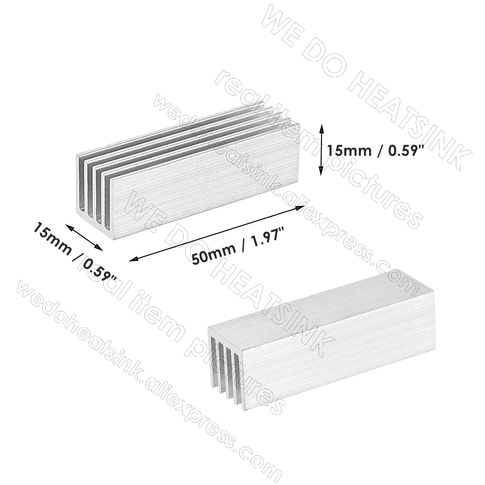 จัดส่งฟรี5Pcs 50X15X15มม.หม้อน - Aluminium Extrusion บทวิจารณ์และราคา