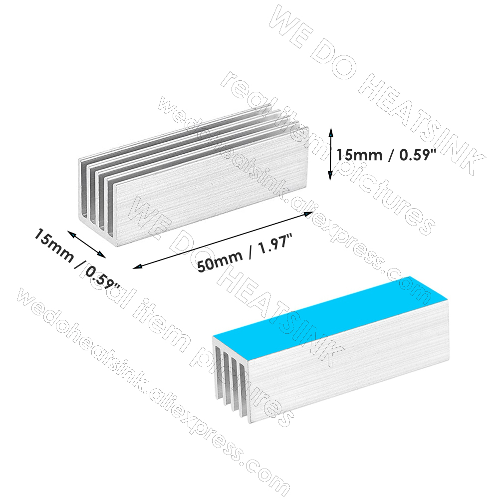 จัดส่งฟรี5Pcs 50X15X15มม.หม้อน - Aluminium Extrusion บทวิจารณ์และราคา