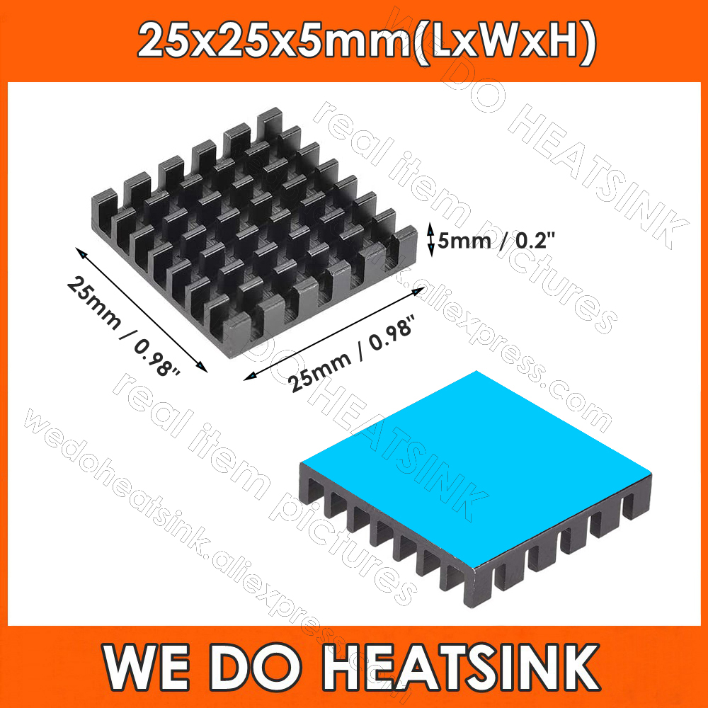 ฮีทซิงค์สีดำขนาด 25x25x5 มม. พ - Aluminium Extrusion บทวิจารณ์และราคา